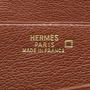エルメス HERMES ベアンクラシック ブラウン系 アリゲーター 長財布 ゴールド金具 茶 クロコ 二つ折り財布