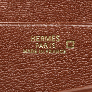 エルメス HERMES ベアンクラシック ブラウン系 アリゲーター 長財布 ゴールド金具 茶 クロコ 二つ折り財布