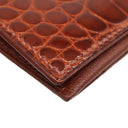 エルメス HERMES ベアンクラシック ブラウン系 アリゲーター 長財布 ゴールド金具 茶 クロコ 二つ折り財布