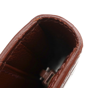 エルメス HERMES ベアンクラシック ブラウン系 アリゲーター 長財布 ゴールド金具 茶 クロコ 二つ折り財布