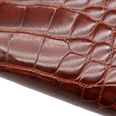 エルメス HERMES ベアンクラシック ブラウン系 アリゲーター 長財布 ゴールド金具 茶 クロコ 二つ折り財布