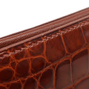 エルメス HERMES ベアンクラシック ブラウン系 アリゲーター 長財布 ゴールド金具 茶 クロコ 二つ折り財布