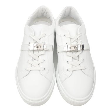 エルメス HERMES デイ H212901Z ホワイト レザー #41 スニーカー 白 ローカット ケリーバックル