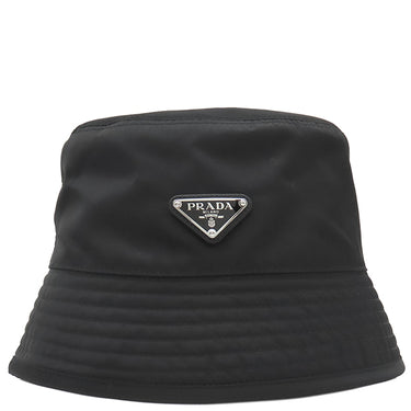 プラダ PRADA Re-Nylon バケットハット 2HC137 NERO×アクア ナイロン 14038 ハット 黒 三角ロゴプレート 帽子