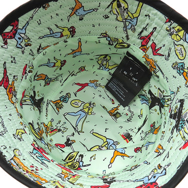 プラダ PRADA Re-Nylon バケットハット 2HC137 NERO×アクア ナイロン 14038 ハット 黒 三角ロゴプレート 帽子