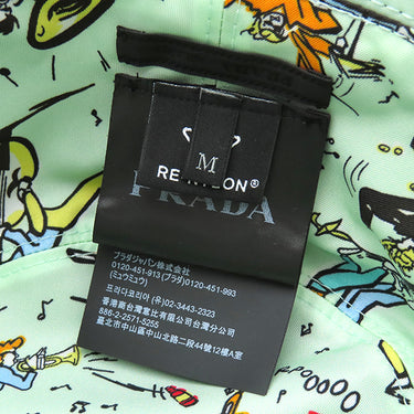 プラダ PRADA Re-Nylon バケットハット 2HC137 NERO×アクア ナイロン 14038 ハット 黒 三角ロゴプレート 帽子