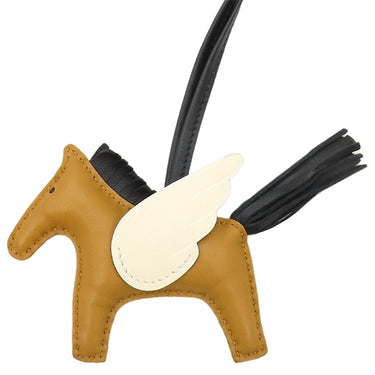 エルメス HERMES ロデオPM ペガサス セサミ×ブラック×ナタ アニョーミロ バッグチャーム 茶 黒 アイボリー