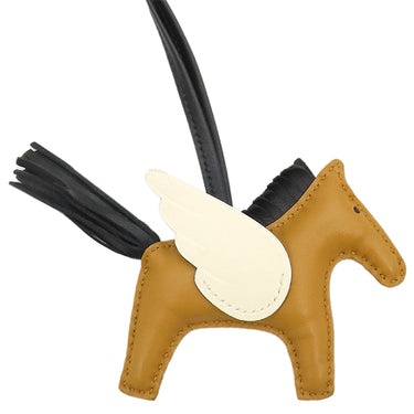 エルメス HERMES ロデオPM ペガサス セサミ×ブラック×ナタ アニョーミロ バッグチャーム 茶 黒 アイボリー