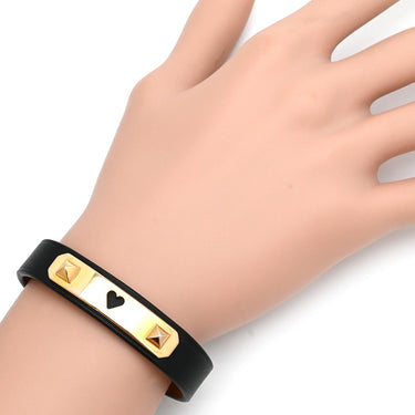 エルメス HERMES アスドゥクール ハート ブラック スイフト メタル T2 ブレスレット ピンクゴールド金具 レザーブレス ピンクゴールド ローズゴールド