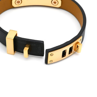 エルメス HERMES アスドゥクール ハート ブラック スイフト メタル T2 ブレスレット ピンクゴールド金具 レザーブレス ピンクゴールド ローズゴールド