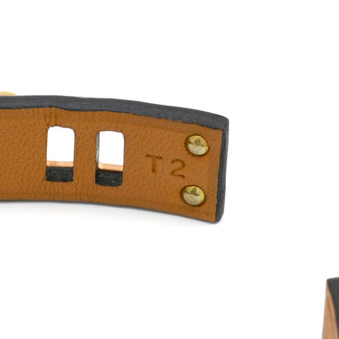 エルメス HERMES アスドゥクール ハート ブラック スイフト メタル T2 ブレスレット ピンクゴールド金具 レザーブレス ピンクゴールド ローズゴールド