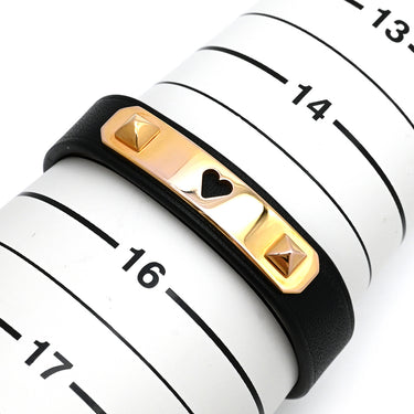 エルメス HERMES アスドゥクール ハート ブラック スイフト メタル T2 ブレスレット ピンクゴールド金具 レザーブレス ピンクゴールド ローズゴールド