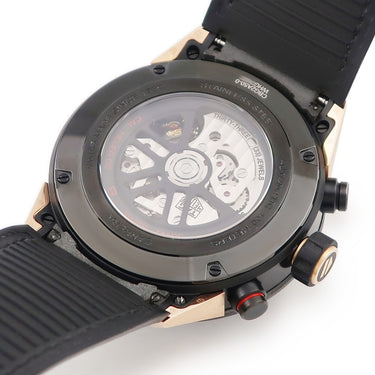 腕時計 タグホイヤー TAG Heuer カレラ ホイヤー02 クロノグラフ CBG2A50.FC6450 自動巻き メンズ K18RG×SS デイト スモセコ スケルトン