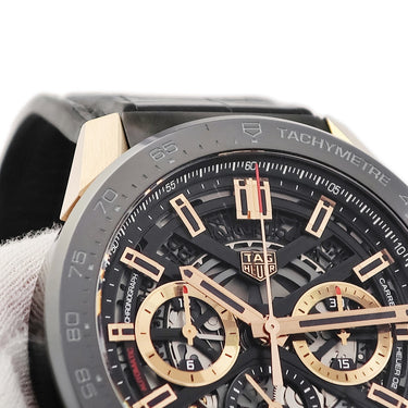 腕時計 タグホイヤー TAG Heuer カレラ ホイヤー02 クロノグラフ CBG2A50.FC6450 自動巻き メンズ K18RG×SS デイト スモセコ スケルトン