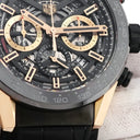 腕時計 タグホイヤー TAG Heuer カレラ ホイヤー02 クロノグラフ CBG2A50.FC6450 自動巻き メンズ K18RG×SS デイト スモセコ スケルトン