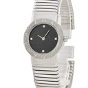 腕時計 ブルガリ BVLGARI ブルガリブルガリ トゥボガス BB262TS クオーツ レディース ブラック ブレスレット 純正ダイヤ 4P 4石 4粒