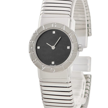 腕時計 ブルガリ BVLGARI ブルガリブルガリ トゥボガス BB262TS クオーツ レディース ブラック ブレスレット 純正ダイヤ 4P 4石 4粒