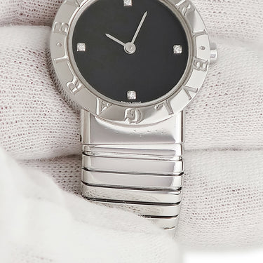 腕時計 ブルガリ BVLGARI ブルガリブルガリ トゥボガス BB262TS クオーツ レディース ブラック ブレスレット 純正ダイヤ 4P 4石 4粒