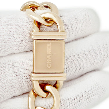 腕時計 シャネル CHANEL プルミエール Lサイズ H4412 クオーツ レディース K18PG無垢 純正ダイヤ 白 シェル チェーンブレス スクエア