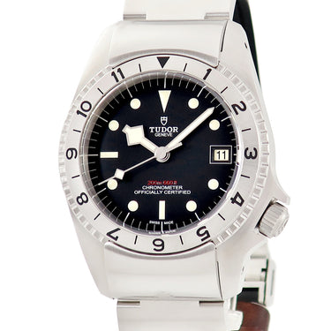 腕時計 チュードル TUDOR ブラックベイ P01 70150 Q番 自動巻き メンズ Q番 イカ針 ブラック 4時位置リューズ チューダー デイト