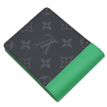 ルイヴィトン LOUIS VUITTON ポルトフォイユ スレンダー M25849 モノグラムエクリプス×グリーン レザー モノグラムエクリプスキャンバス 二つ折り財布 黒 グレー 緑 札入れ