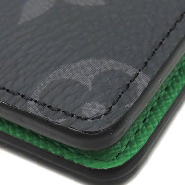 ルイヴィトン LOUIS VUITTON ポルトフォイユ スレンダー M25849 モノグラムエクリプス×グリーン レザー モノグラムエクリプスキャンバス 二つ折り財布 黒 グレー 緑 札入れ