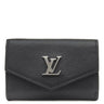 ルイヴィトン LOUIS VUITTON ポルトフォイユ ロックミニ M63921 ブラック カーフ 三つ折り財布 シルバー金具 黒 コンパクトウォレット