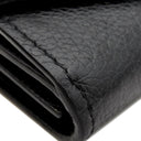 ルイヴィトン LOUIS VUITTON ポルトフォイユ ロックミニ M63921 ブラック カーフ 三つ折り財布 シルバー金具 黒 コンパクトウォレット