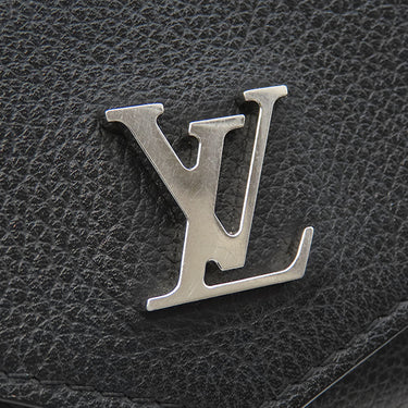 ルイヴィトン LOUIS VUITTON ポルトフォイユ ロックミニ M63921 ブラック カーフ 三つ折り財布 シルバー金具 黒 コンパクトウォレット