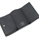 ルイヴィトン LOUIS VUITTON ポルトフォイユ ロックミニ M63921 ブラック カーフ 三つ折り財布 シルバー金具 黒 コンパクトウォレット