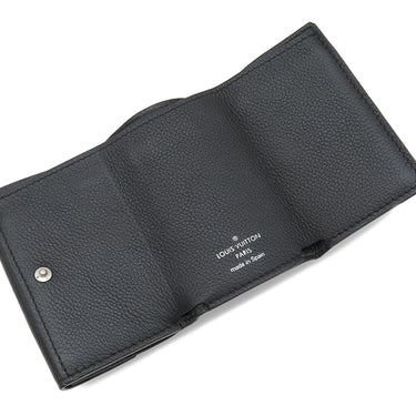 ルイヴィトン LOUIS VUITTON ポルトフォイユ ロックミニ M63921 ブラック カーフ 三つ折り財布 シルバー金具 黒 コンパクトウォレット