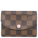 ルイヴィトン LOUIS VUITTON ポルトモネ ロザリ N64423 ローズバレリーヌ ダミエキャンバス コインケース ゴールド金具 カードケース 茶 ピンク