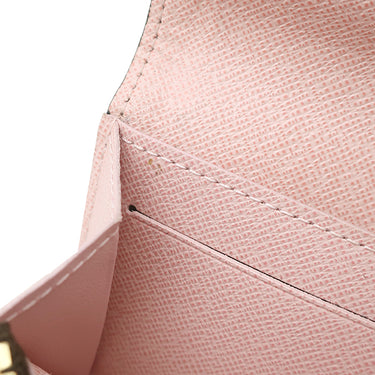 ルイヴィトン LOUIS VUITTON ポルトモネ ロザリ N64423 ローズバレリーヌ ダミエキャンバス コインケース ゴールド金具 カードケース 茶 ピンク