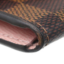 ルイヴィトン LOUIS VUITTON ポルトモネ ロザリ N64423 ローズバレリーヌ ダミエキャンバス コインケース ゴールド金具 カードケース 茶 ピンク