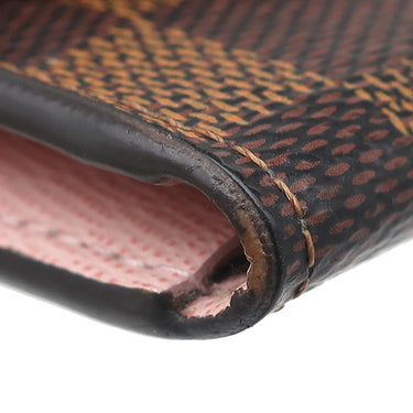 ルイヴィトン LOUIS VUITTON ポルトモネ ロザリ N64423 ローズバレリーヌ ダミエキャンバス コインケース ゴールド金具 カードケース 茶 ピンク