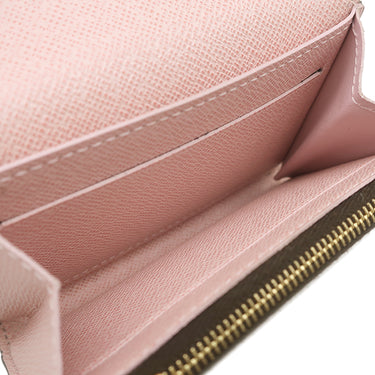 ルイヴィトン LOUIS VUITTON ポルトモネ ロザリ N64423 ローズバレリーヌ ダミエキャンバス コインケース ゴールド金具 カードケース 茶 ピンク