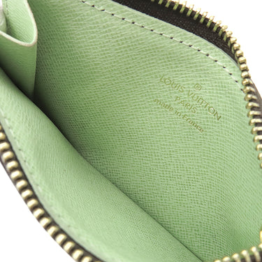 ルイヴィトン LOUIS VUITTON ポルトカルト ロミー M82939 モノグラム×グリーン モノグラムキャンバス カードケース ゴールド金具 茶 緑 フラグメントケース