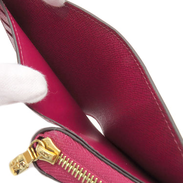 ルイヴィトン LOUIS VUITTON ポルトフォイユ ルー M82377 フューシャ モノグラムキャンバス 二つ折り財布 ゴールド金具 ミニ財布 ピンク