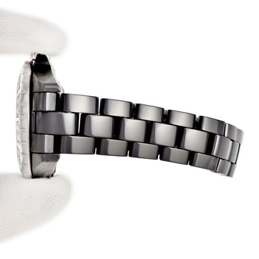 腕時計 シャネル CHANEL J12 H1634 クオーツ レディース ダイヤ 純正ルビー ブラックセラミック 黒 逆回転防止ベゼル デイト