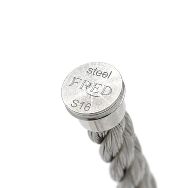 フレッド FRED フォース10 ラージモデル リヴィエラブルー×ホワイトゴールド K18WG ダイヤモンド サファイア(ダークブルー/ブルー/ライトブルー) トパーズ アクアマリン ステンレスケーブル ブレスレット ダイヤ サファイア トパーズ アクアマリン Au750 18K 18金 ステンレスケーブル