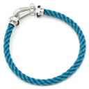 フレッド FRED フォース10 ラージモデル リヴィエラブルー×ホワイトゴールド K18WG ダイヤモンド サファイア(ダークブルー/ブルー/ライトブルー) トパーズ アクアマリン ステンレスケーブル ブレスレット ダイヤ サファイア トパーズ アクアマリン Au750 18K 18金 ステンレスケーブル