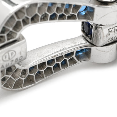 フレッド FRED フォース10 ラージモデル リヴィエラブルー×ホワイトゴールド K18WG ダイヤモンド サファイア(ダークブルー/ブルー/ライトブルー) トパーズ アクアマリン ステンレスケーブル ブレスレット ダイヤ サファイア トパーズ アクアマリン Au750 18K 18金 ステンレスケーブル