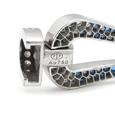 フレッド FRED フォース10 ラージモデル リヴィエラブルー×ホワイトゴールド K18WG ダイヤモンド サファイア(ダークブルー/ブルー/ライトブルー) トパーズ アクアマリン ステンレスケーブル ブレスレット ダイヤ サファイア トパーズ アクアマリン Au750 18K 18金 ステンレスケーブル