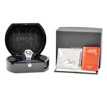 腕時計 ジェイコブ JACOB&CO エピック X スケルトン EX110.20.AA.AJ.A 手巻き メンズ チタニウム スカイブルー