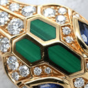 ブルガリ BVLGARI セルペンティ セドゥットーリ 356204 ピンクゴールド K18PG サファイア ダイヤモンド マラカイト 14039 ブレスレット 18K PG バングル サファイア ダイヤ マラカイト