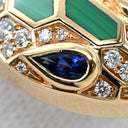 ブルガリ BVLGARI セルペンティ セドゥットーリ 356204 ピンクゴールド K18PG サファイア ダイヤモンド マラカイト 14039 ブレスレット 18K PG バングル サファイア ダイヤ マラカイト