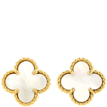 ヴァンクリーフアーペル Van Cleef & Arpels スウィート アルハンブラ VCARA44800 パールホワイトXイエローゴールド K18YG マザーオブパール ピアス 750YG 18K