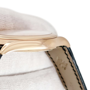 腕時計 パテックフィリップ PATEK PHILIPPE カラトラバ 5107R-001 手巻き メンズ メーカーOH済 K18RG無垢 アイボリー バー デイト