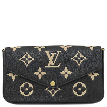 ルイヴィトン LOUIS VUITTON ポシェット フェリシー M80482 ブラック×ベージュ モノグラムアンプラント チェーンウォレット ゴールド金具 黒 ショルダーバッグ