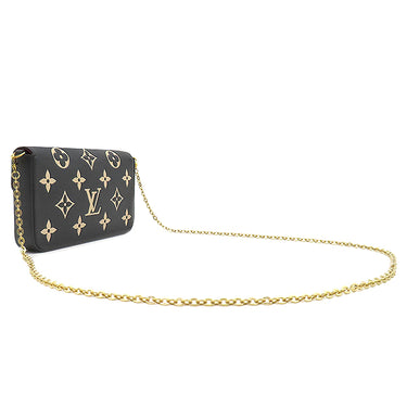 ルイヴィトン LOUIS VUITTON ポシェット フェリシー M80482 ブラック×ベージュ モノグラムアンプラント チェーンウォレット ゴールド金具 黒 ショルダーバッグ